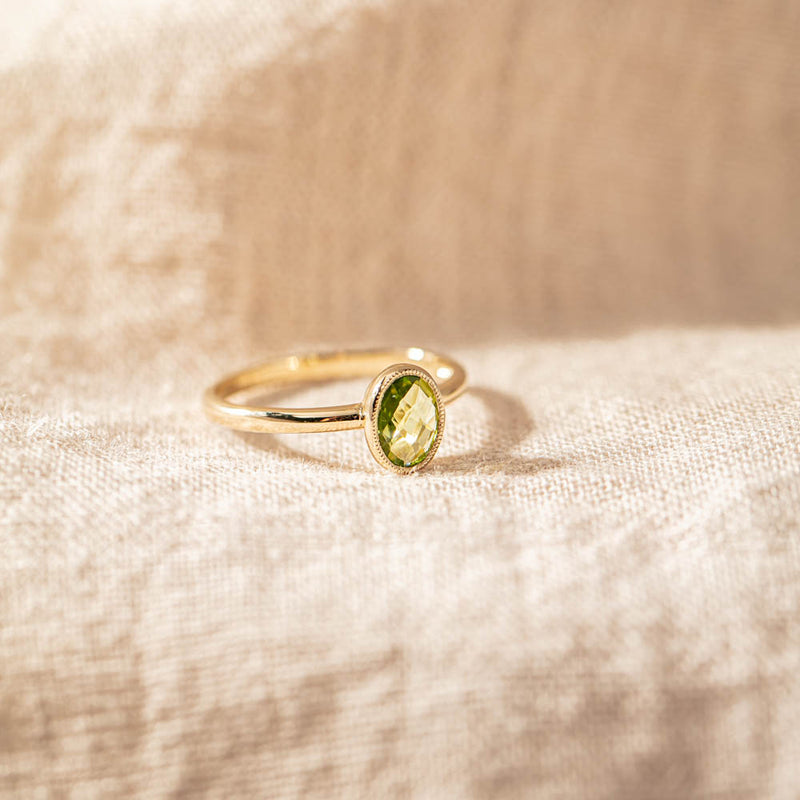 9ct Yellow Gold Peridot Lemongrass Ring-Ring-Walker & Hall