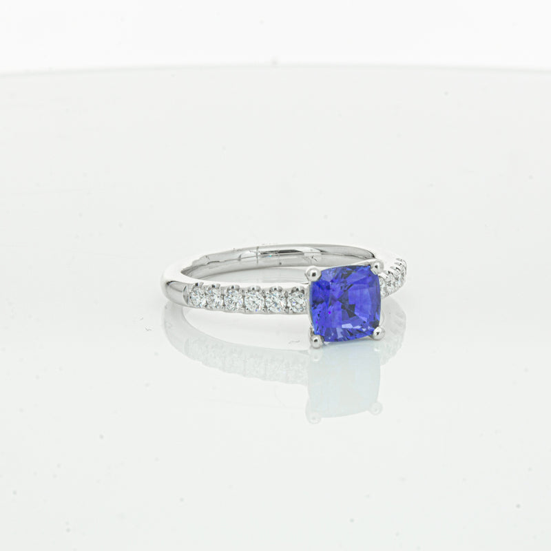 18ct White Gold 1.52ct Sapphire & Diamond Meridien Ring-Ring-Walker & Hall
