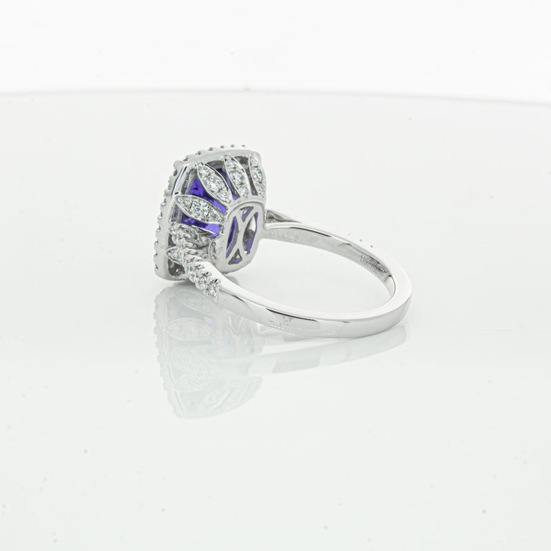 18ct White Gold Tanzanite & Diamond Sierra Ring-Ring-Walker & Hall