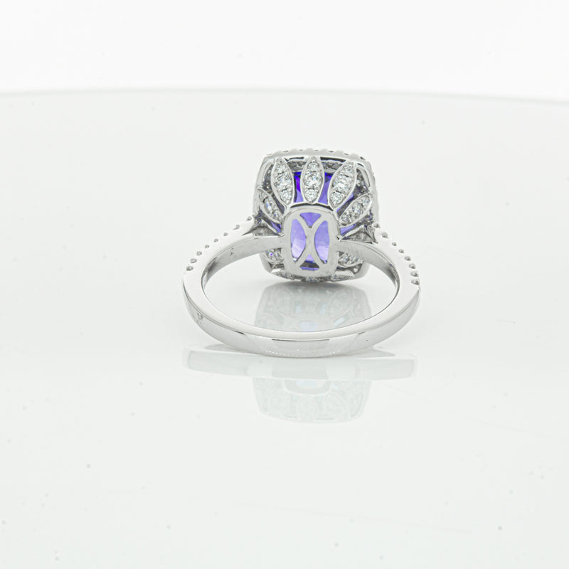 18ct White Gold Tanzanite & Diamond Sierra Ring-Ring-Walker & Hall