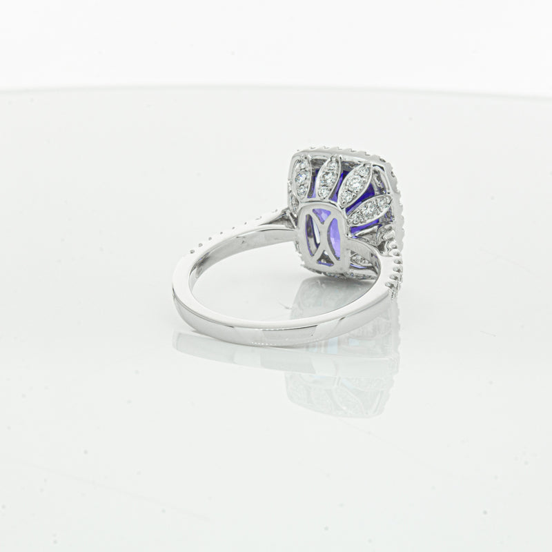18ct White Gold Tanzanite & Diamond Sierra Ring-Ring-Walker & Hall
