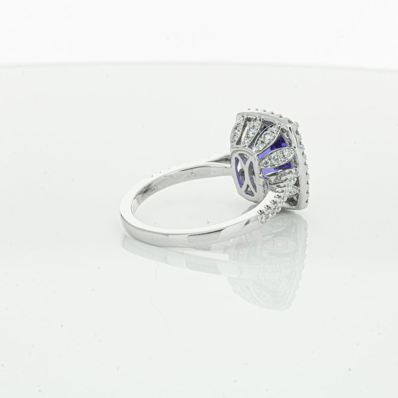 18ct White Gold Tanzanite & Diamond Sierra Ring-Ring-Walker & Hall