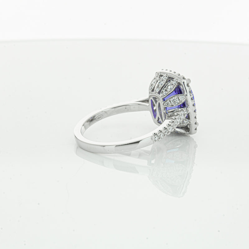 18ct White Gold Tanzanite & Diamond Sierra Ring-Ring-Walker & Hall