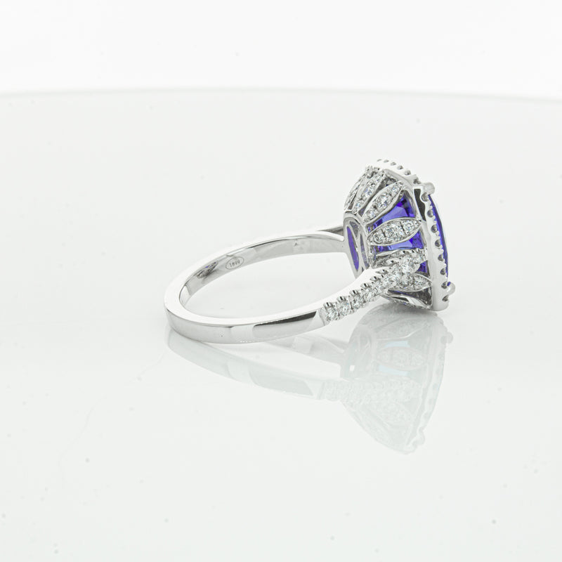 18ct White Gold Tanzanite & Diamond Sierra Ring-Ring-Walker & Hall