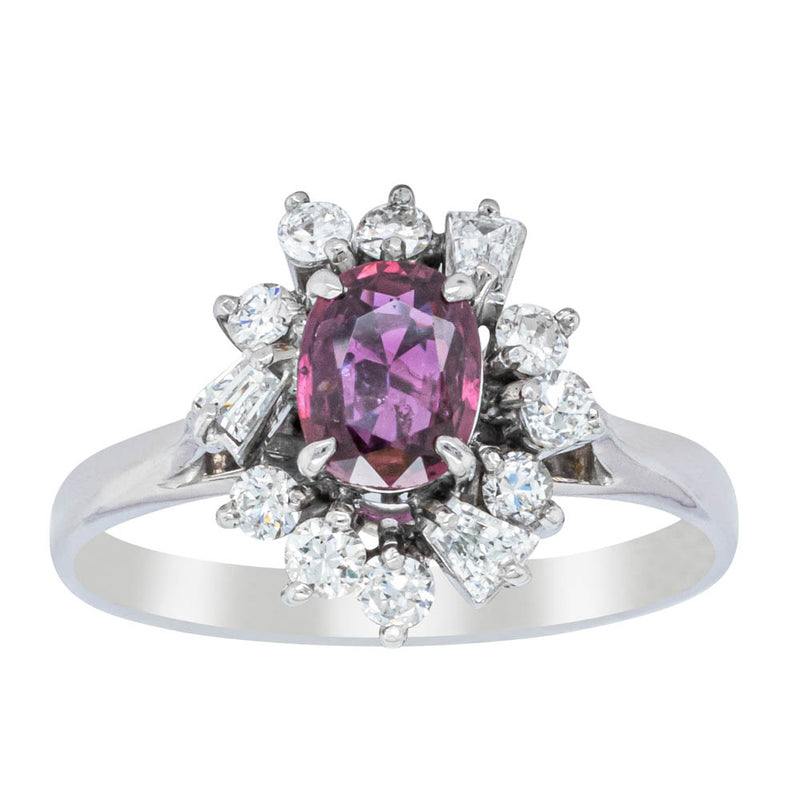 Deja Vu 18ct White Gold .62ct Ruby & Diamond Ring-Ring-Walker & Hall