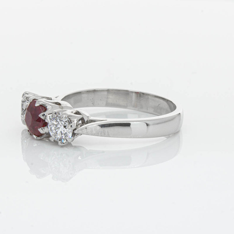 Deja Vu Platinum 1.01ct Ruby & Diamond Ring-Ring-Walker & Hall
