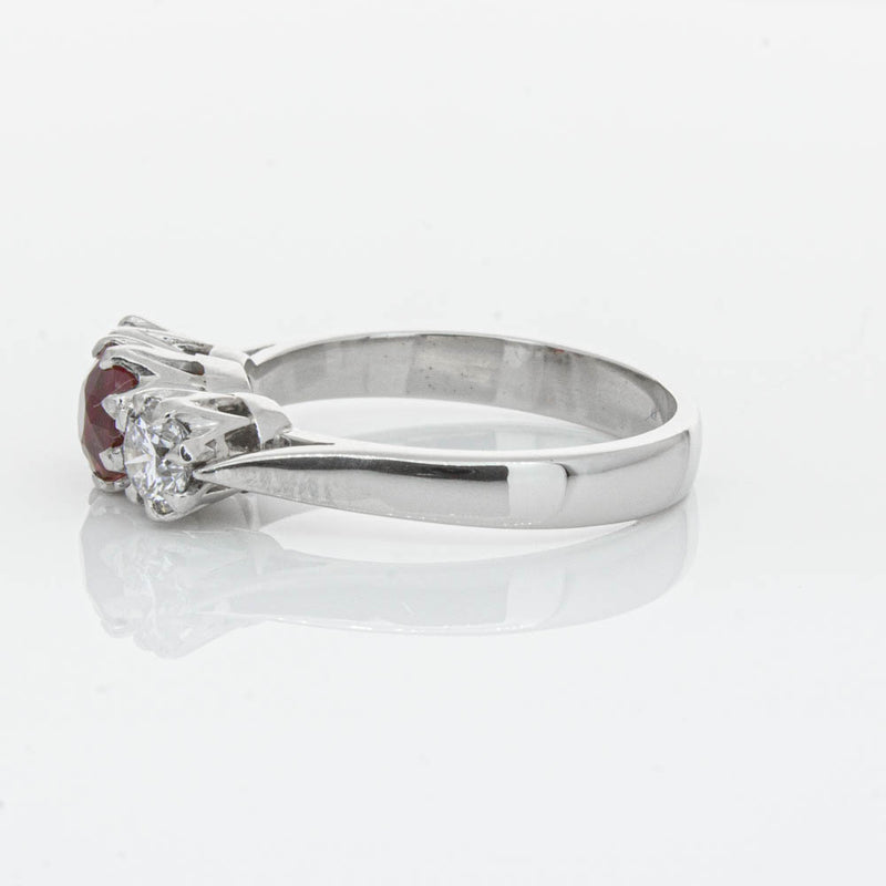 Deja Vu Platinum 1.01ct Ruby & Diamond Ring-Ring-Walker & Hall