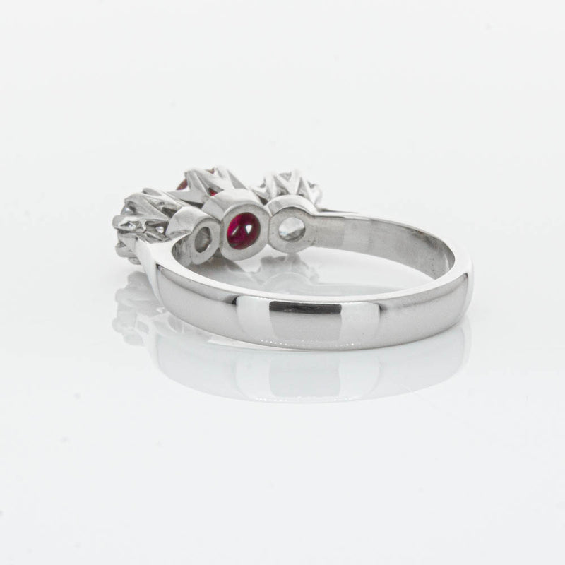Deja Vu Platinum 1.01ct Ruby & Diamond Ring-Ring-Walker & Hall