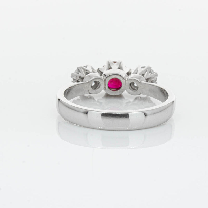 Deja Vu Platinum 1.01ct Ruby & Diamond Ring-Ring-Walker & Hall