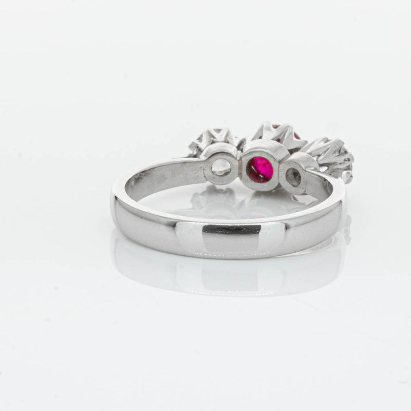 Deja Vu Platinum 1.01ct Ruby & Diamond Ring-Ring-Walker & Hall