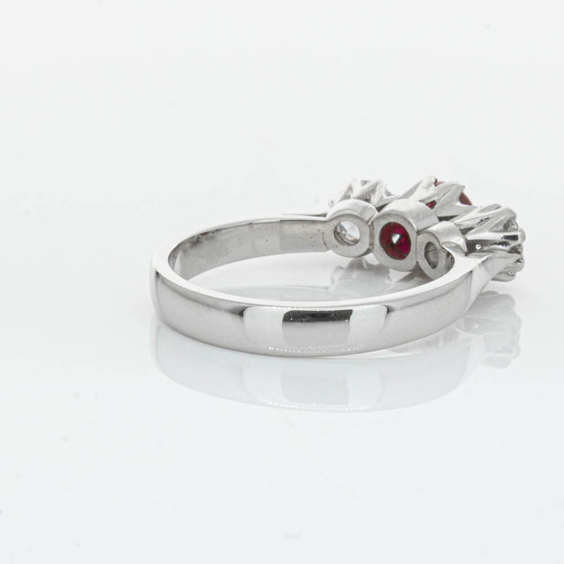 Deja Vu Platinum 1.01ct Ruby & Diamond Ring-Ring-Walker & Hall