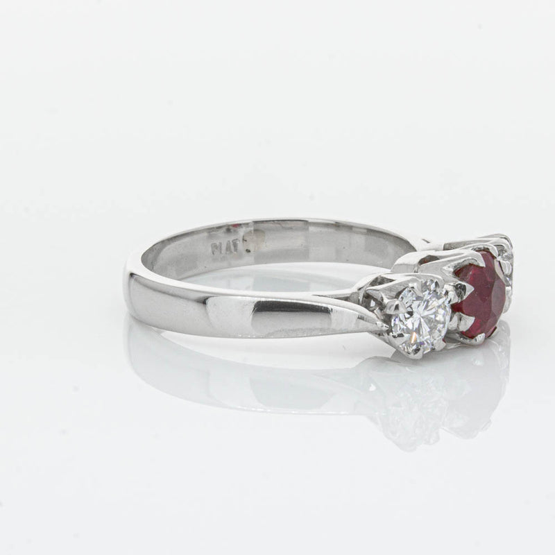 Deja Vu Platinum 1.01ct Ruby & Diamond Ring-Ring-Walker & Hall