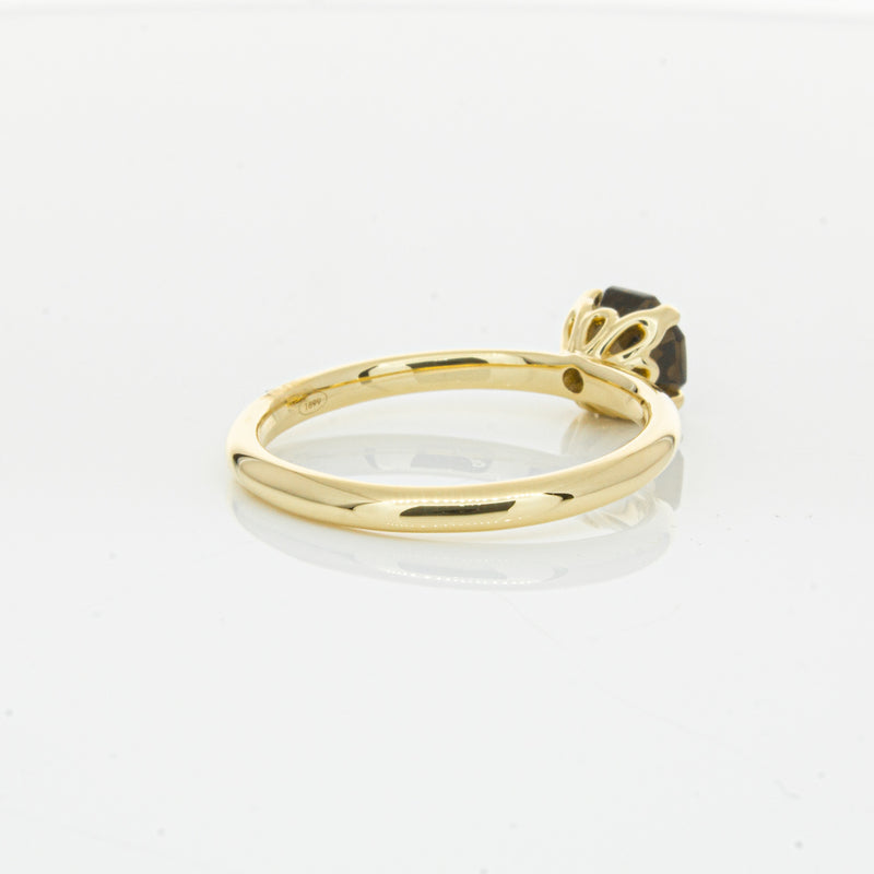 18ct Yellow Gold Smoky Quartz Mini Octavia Ring-Ring-Walker & Hall