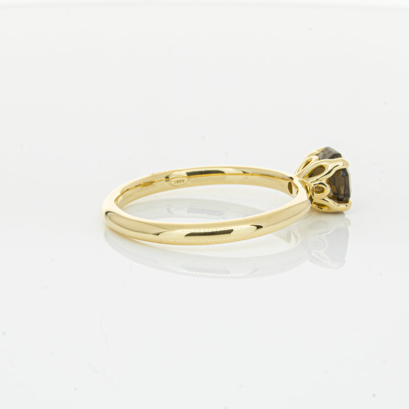 18ct Yellow Gold Smoky Quartz Mini Octavia Ring-Ring-Walker & Hall