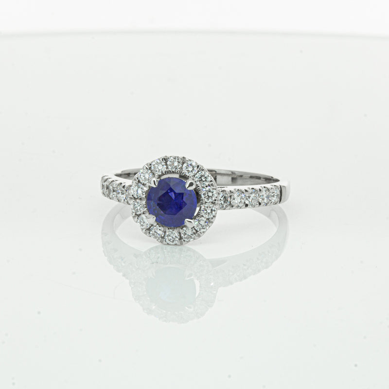 Deja Vu 18ct White Gold .62ct Sapphire & Diamond Ring-Ring-Walker & Hall