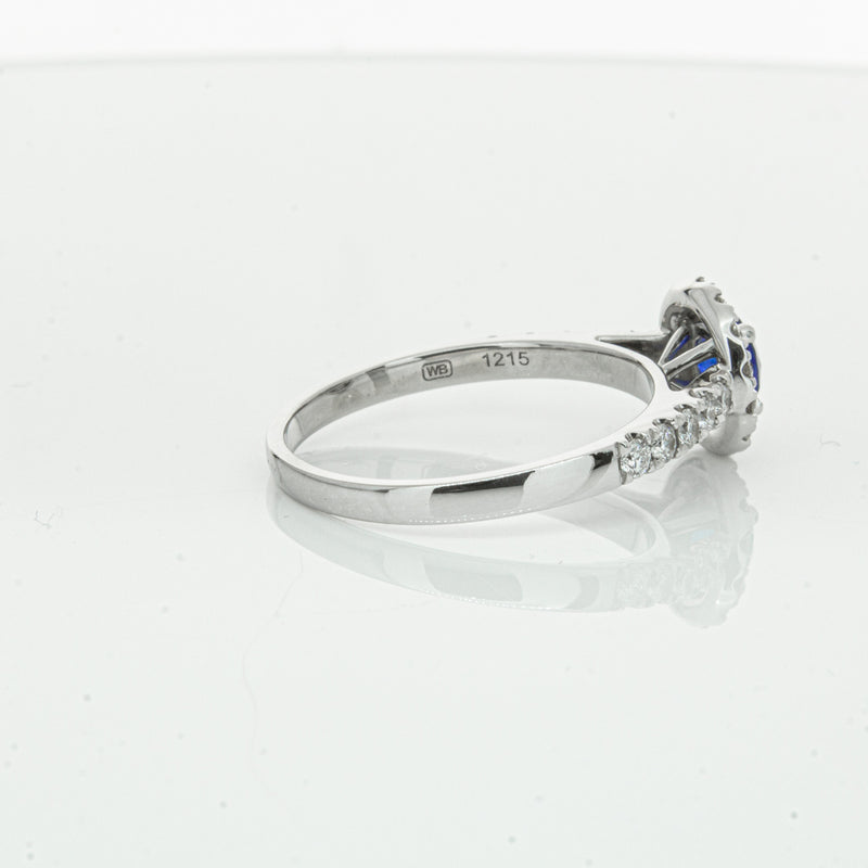 Deja Vu 18ct White Gold .62ct Sapphire & Diamond Ring-Ring-Walker & Hall