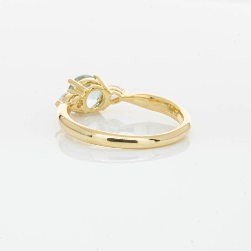 18ct Yellow Gold Aquamarine & Diamond Ayla Ring-Ring-Walker & Hall