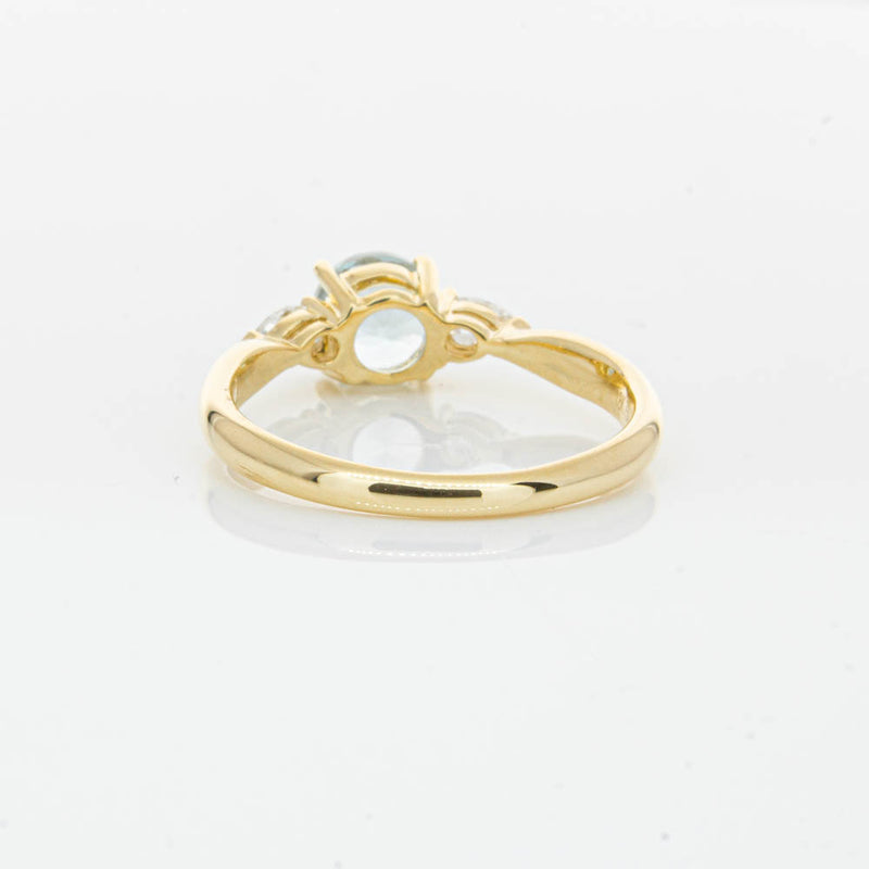 18ct Yellow Gold Aquamarine & Diamond Ayla Ring-Ring-Walker & Hall