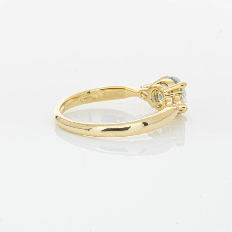 18ct Yellow Gold Aquamarine & Diamond Ayla Ring-Ring-Walker & Hall
