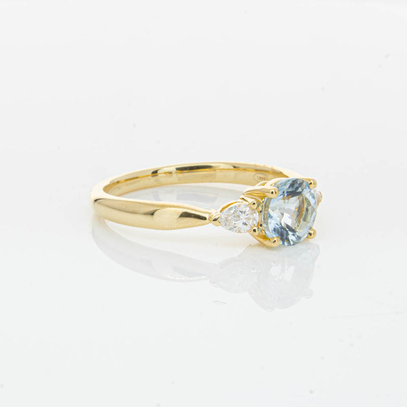 18ct Yellow Gold Aquamarine & Diamond Ayla Ring-Ring-Walker & Hall