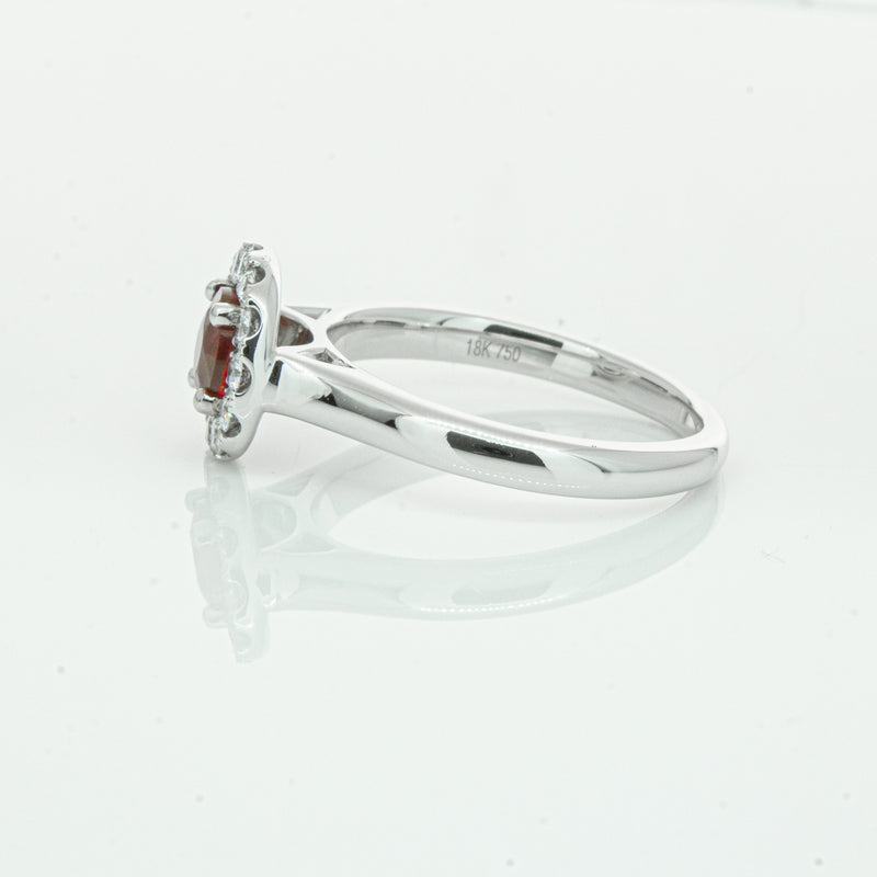 18ct White Gold 1.03ct Ruby & Diamond Eclipse Ring-Ring-Walker & Hall
