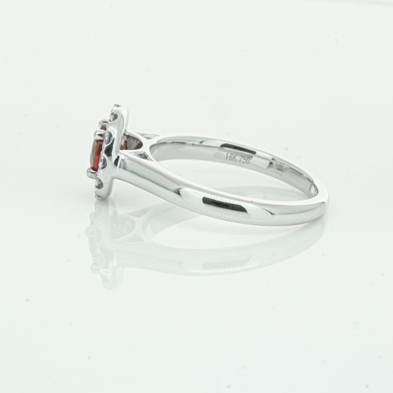 18ct White Gold 1.03ct Ruby & Diamond Eclipse Ring-Ring-Walker & Hall