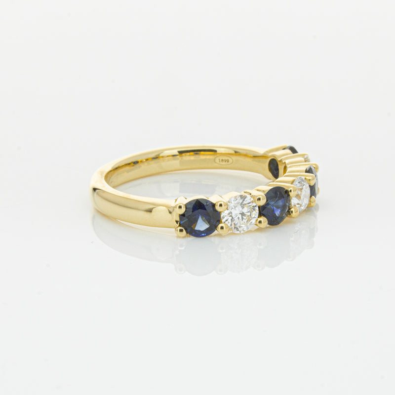 18ct Yellow Gold .85ct Sapphire & Diamond Panorama Ring-Ring-Walker & Hall