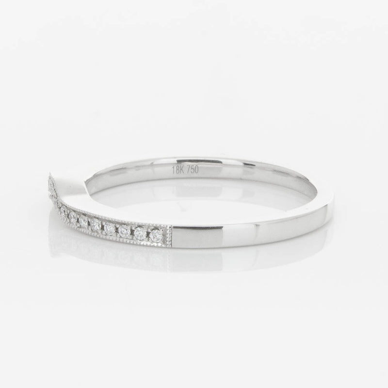 18ct White Gold .08ct Diamond Eiffel Band-Ring-Walker & Hall
