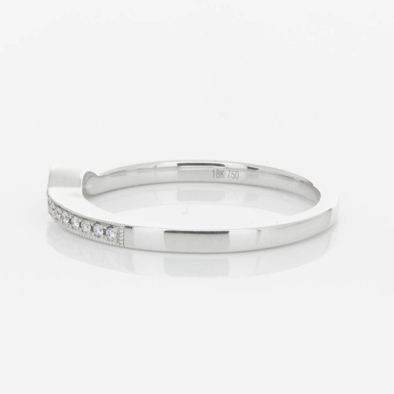 18ct White Gold .08ct Diamond Eiffel Band-Ring-Walker & Hall