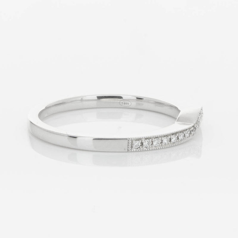 18ct White Gold .08ct Diamond Eiffel Band-Ring-Walker & Hall