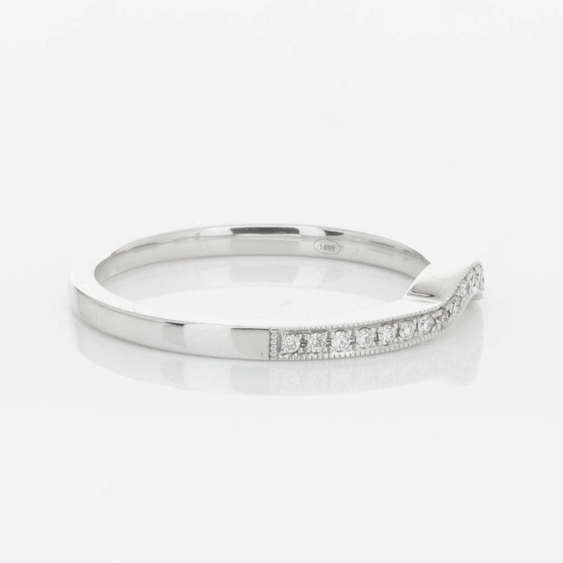 18ct White Gold .08ct Diamond Eiffel Band-Ring-Walker & Hall