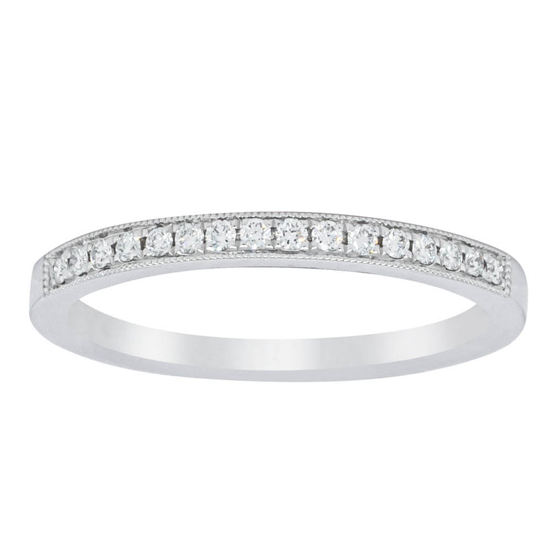 18ct White Gold .12ct Diamond Aurora Band-Ring-Walker & Hall