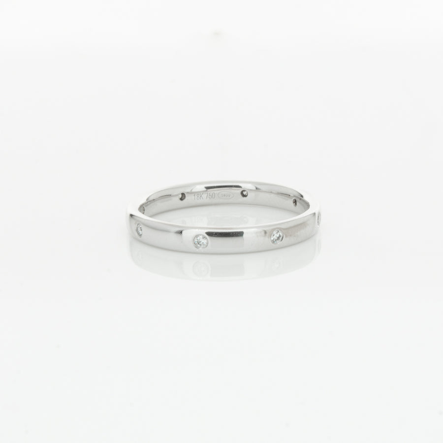 18ct White Gold .08ct Diamond Lucky Band-Ring-Walker & Hall