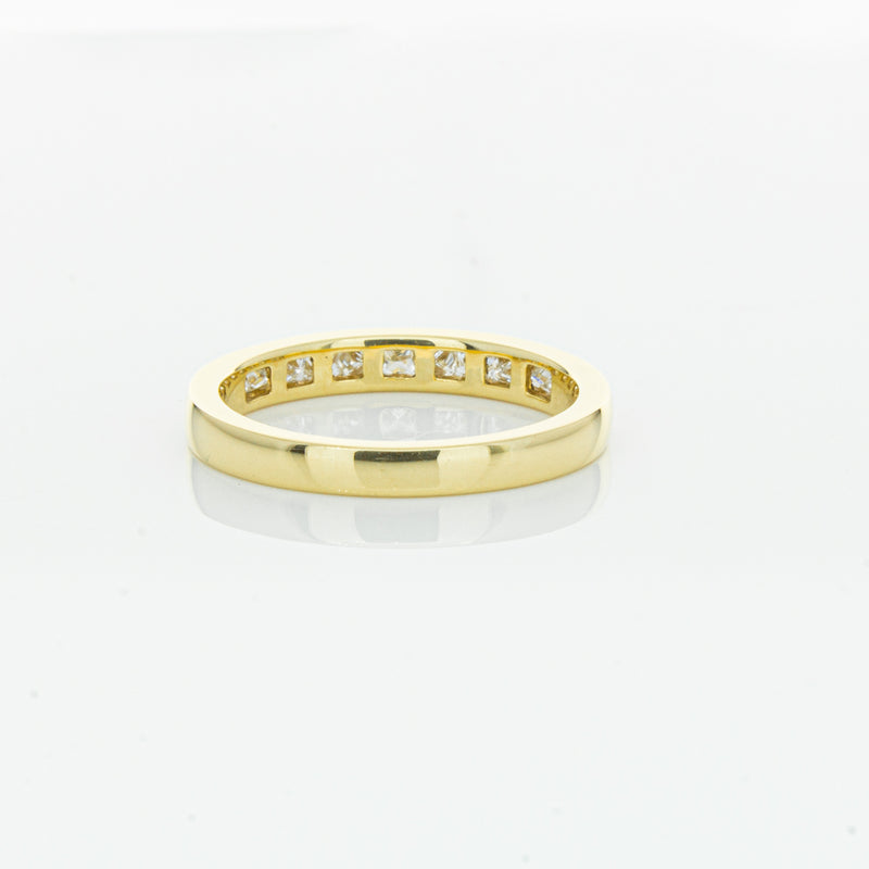 18ct Yellow Gold .50ct Princess Cut Diamond Band-Ring-Walker & Hall