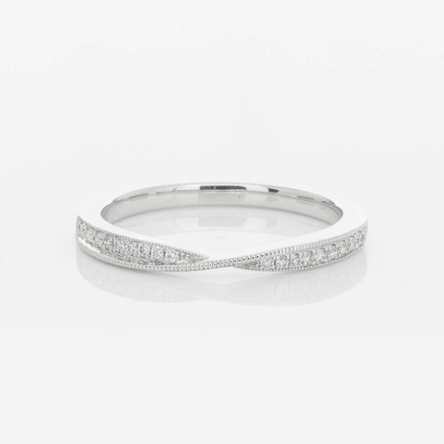 18ct White Gold .09ct Diamond Zenith Band-Ring-Walker & Hall