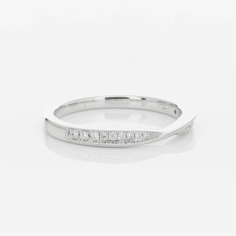 18ct White Gold .09ct Diamond Zenith Band-Ring-Walker & Hall