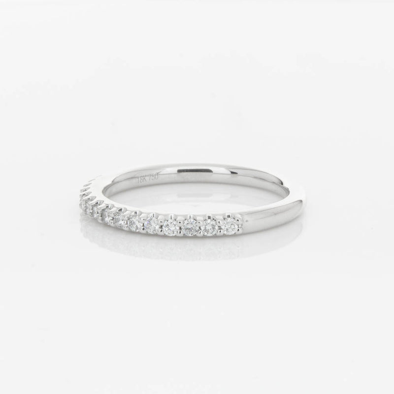 18ct White Gold .20ct Diamond Manhattan Band-Ring-Walker & Hall