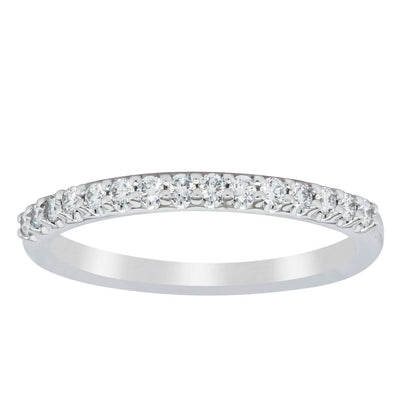 18ct White Gold .20ct Diamond Manhattan Band-Ring-Walker & Hall