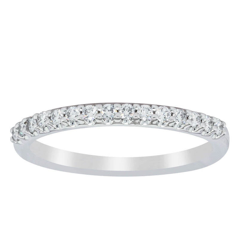 18ct White Gold .20ct Diamond Manhattan Band-Ring-Walker & Hall