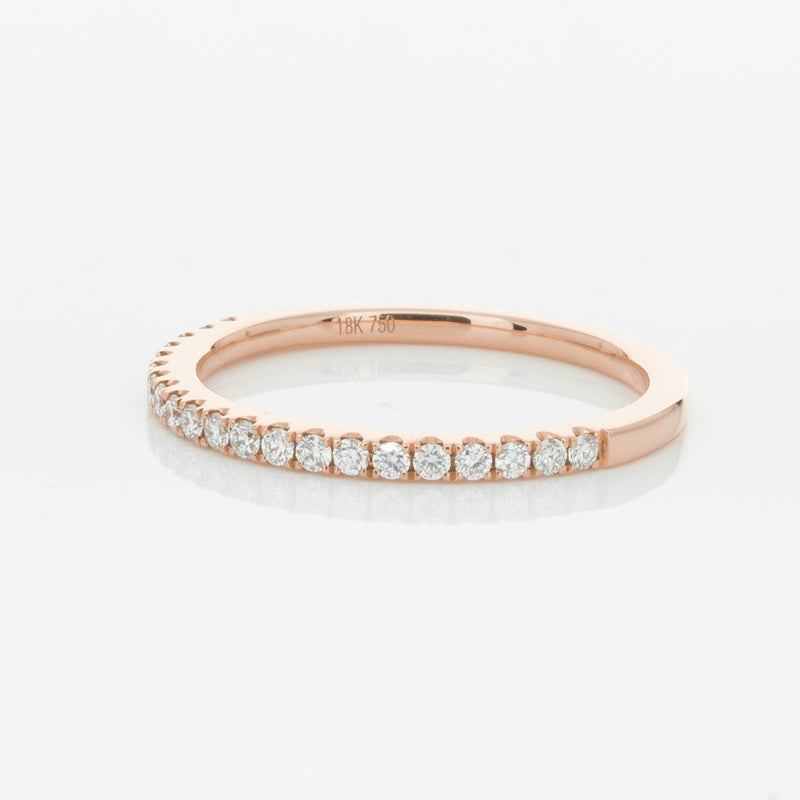 18ct Rose Gold Diamond Millie Band-Ring-Walker & Hall