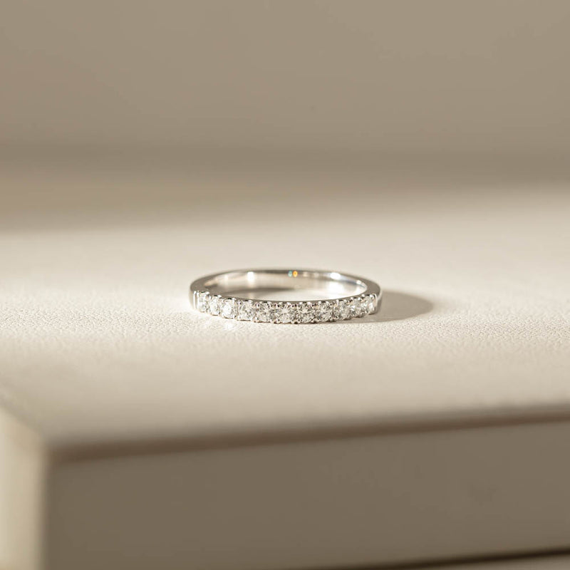 18ct White Gold .32ct Diamond Bella Band-Ring-Walker & Hall