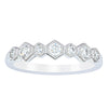 18ct White Gold Diamond Deco Band-Ring-Walker & Hall