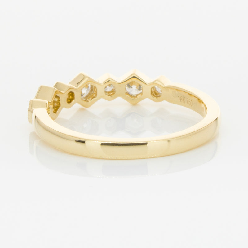 18ct Yellow Gold Diamond Deco Band-Ring-Walker & Hall