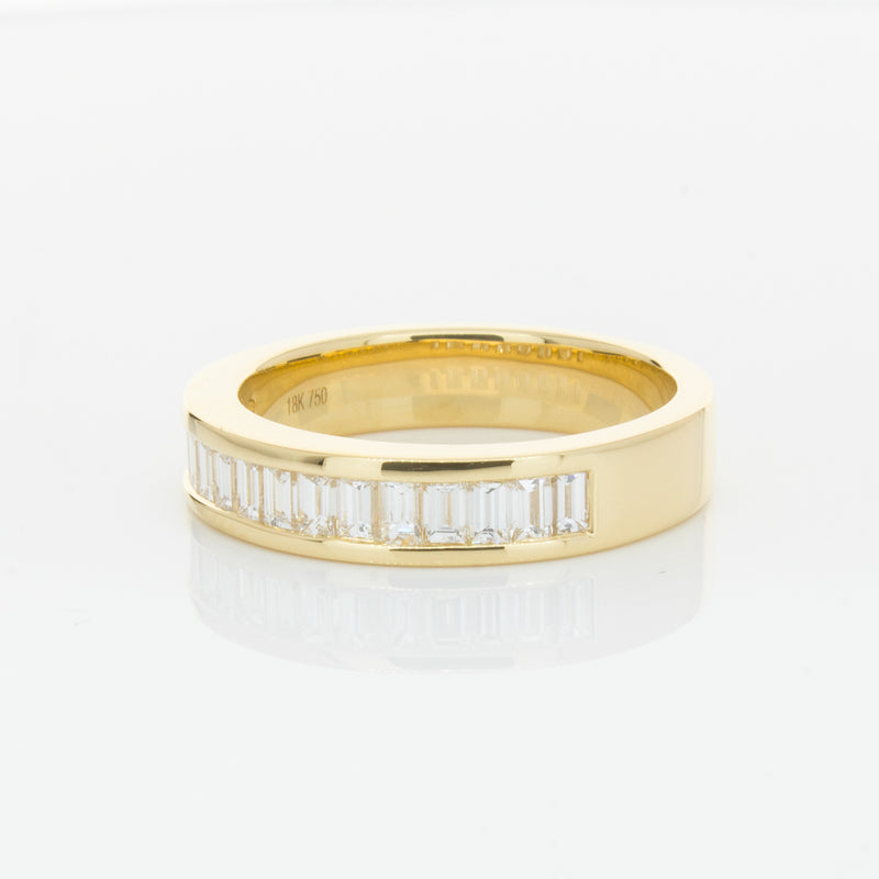 18ct Yellow Gold .80ct Baguette Diamond Eternity Ring-Ring-Walker & Hall