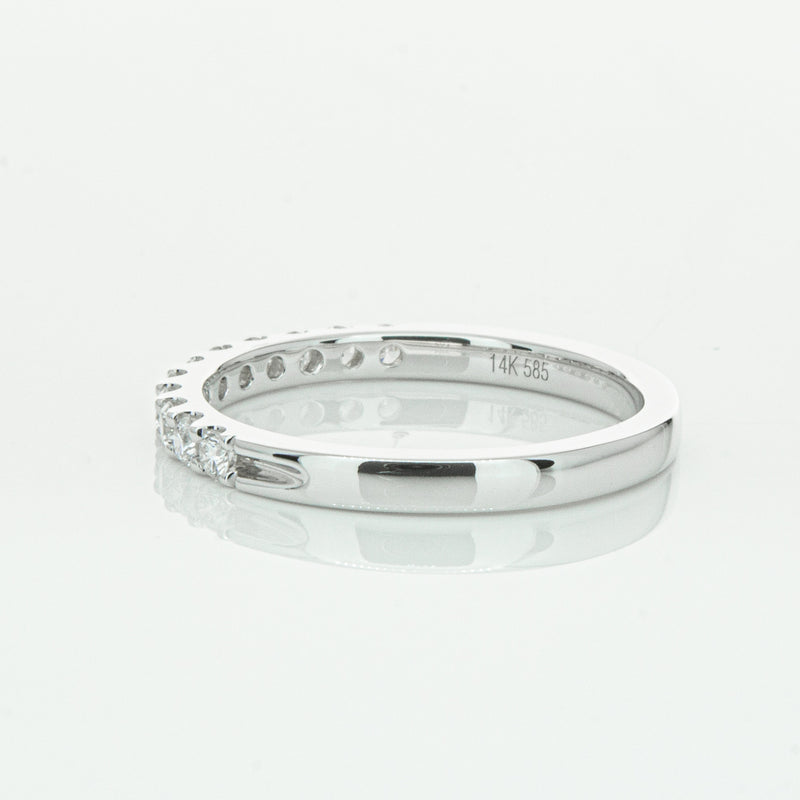 14ct White Gold Diamond Luna Band-Ring-Walker & Hall