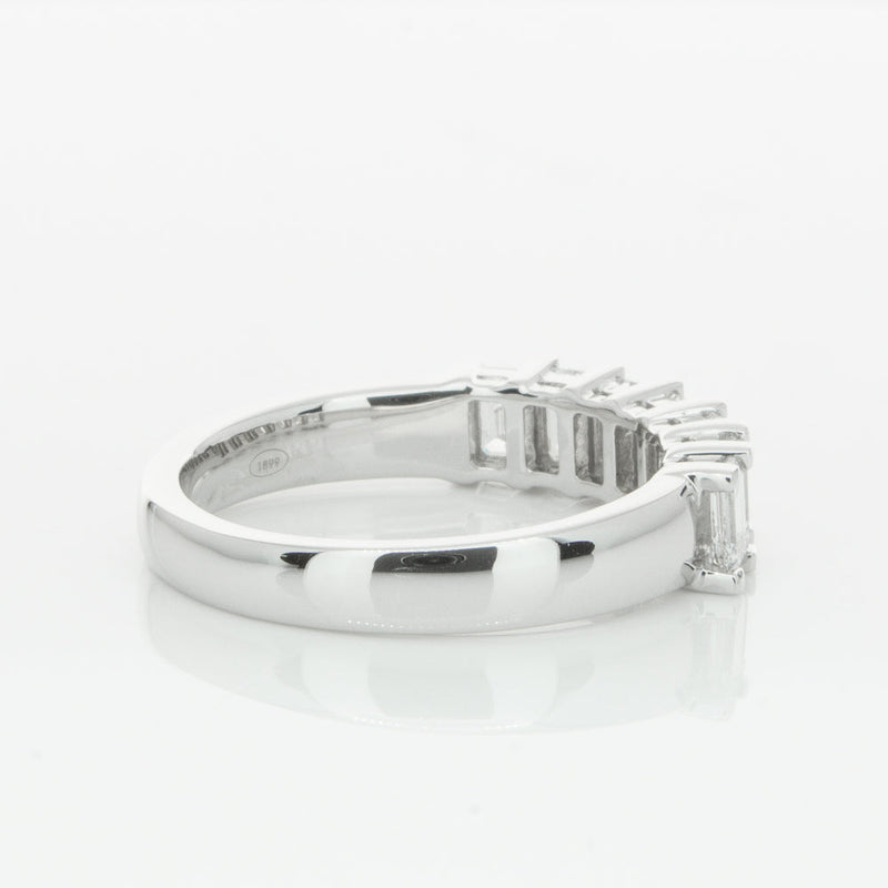 18ct White Gold 1.30ct Emerald Cut Diamond Asra Ring-Ring-Walker & Hall