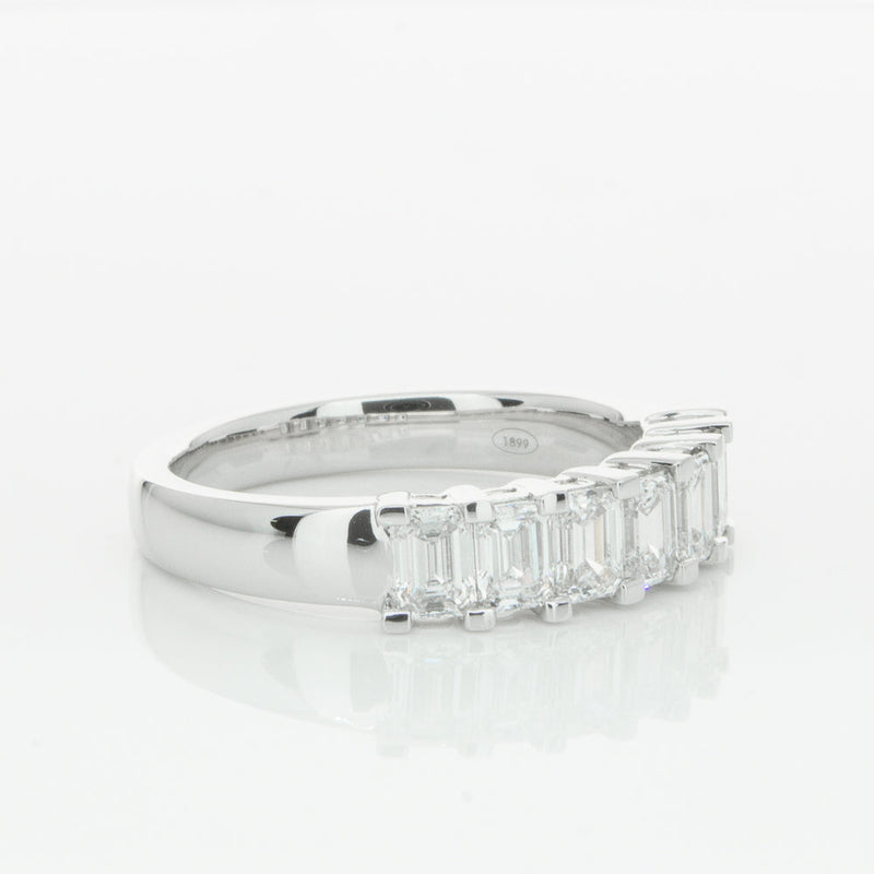 18ct White Gold 1.35ct Emerald Cut Diamond Asra Ring-Ring-Walker & Hall