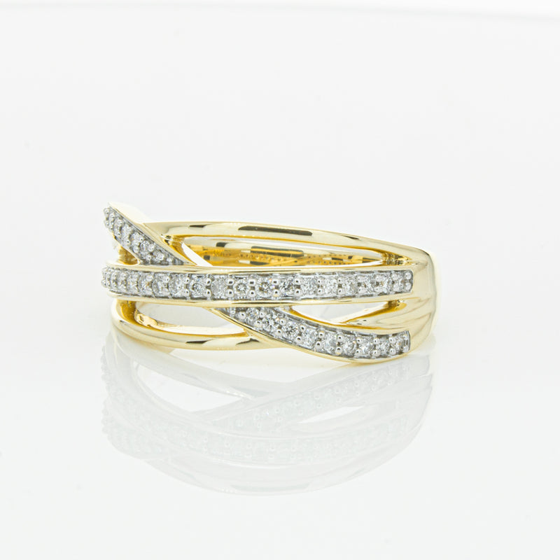 14ct Yellow Gold Diamond Nevaeh Band-Ring-Walker & Hall