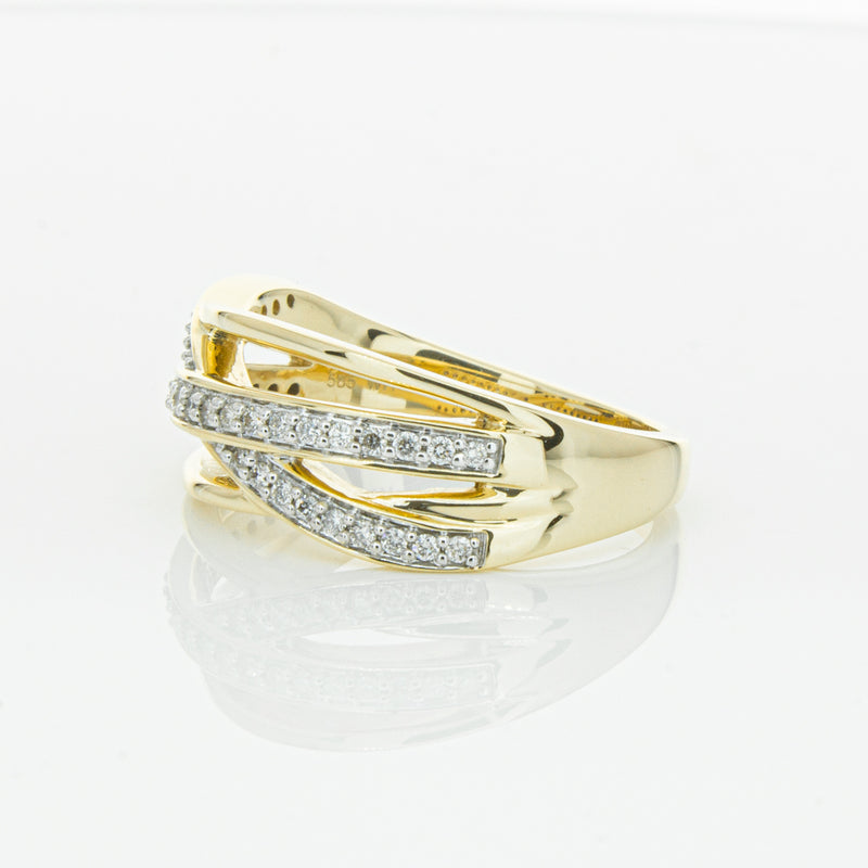 14ct Yellow Gold Diamond Nevaeh Band-Ring-Walker & Hall
