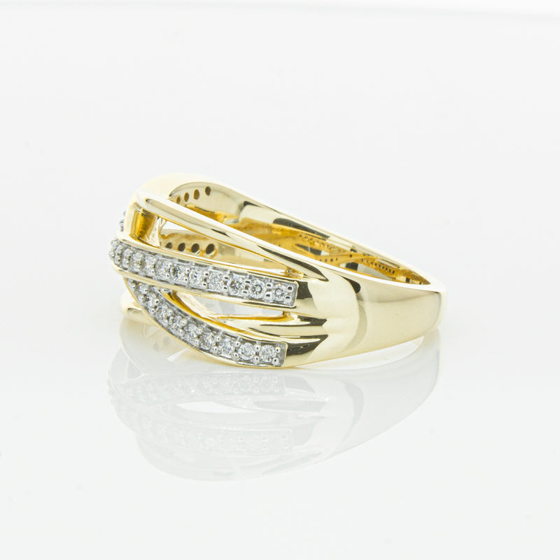 14ct Yellow Gold Diamond Nevaeh Band-Ring-Walker & Hall